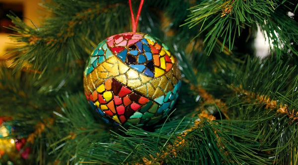Set of 3 Christmas Mosaic Ornaments