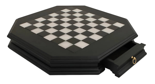 Persian Big Set Black White Version + Octagonal Wooden chessboard marble Top Drawer