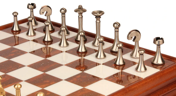Futuristic Medium Set + Wooden Marble Chessboard