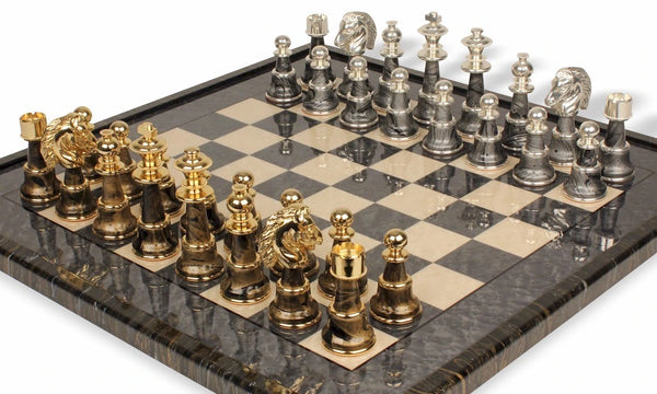 Staunton XL Set Fantasy Version + Briar Grey Precious Wood Chessboard