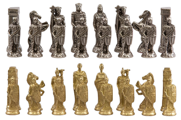 Romans VS Barbarians Set + Briar Walnut Wood Chessboard
