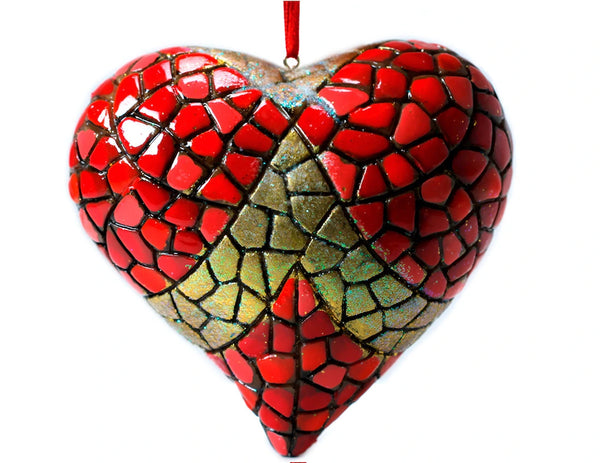 Set of 6 Christmas Mosaic Ornaments