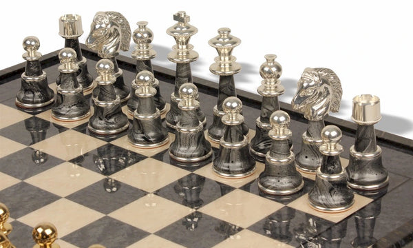 Staunton XL Set Fantasy Version + Briar Grey Precious Wood Chessboard