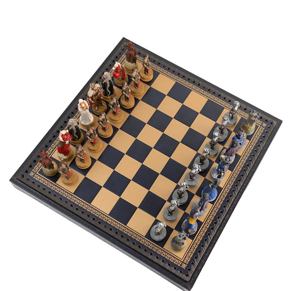 The King Arthur Set +Luxurious Leatherette Chessboard Box