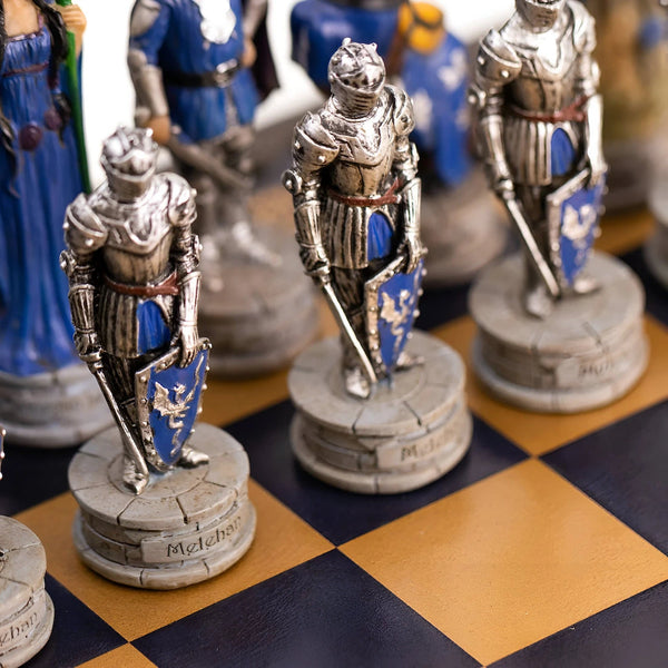 The King Arthur Set +Luxurious Leatherette Chessboard Box