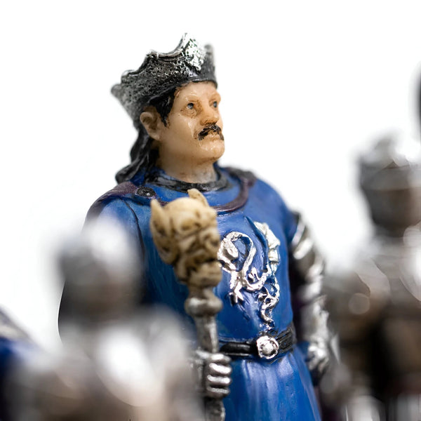 The King Arthur Set +Luxurious Leatherette Chessboard Box