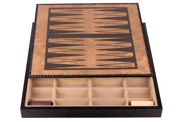 Napoleon Big Set + Leatherette Chessboard Gold Black