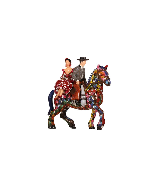 Mosaic Flamenco Couple on a Horse