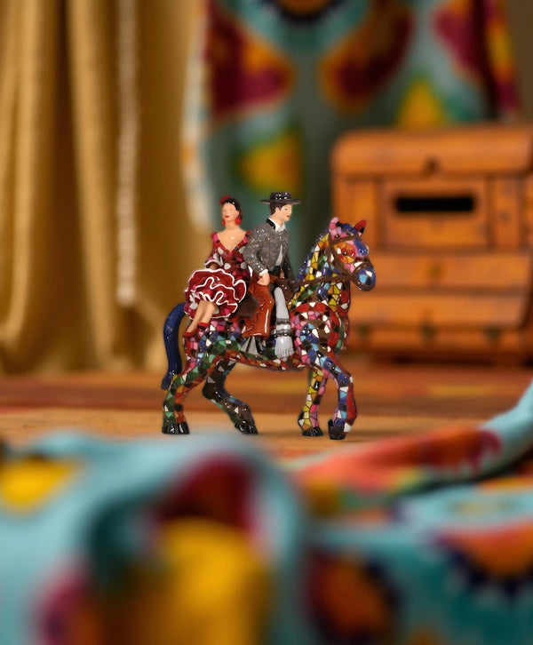 Mosaic Flamenco Couple on a Horse