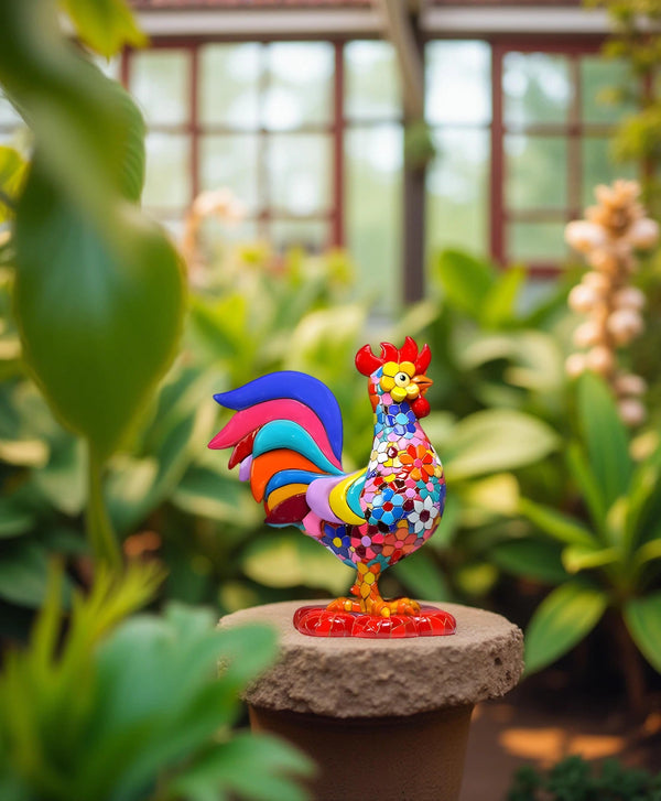 Mosaic Flower Rooster All measurements