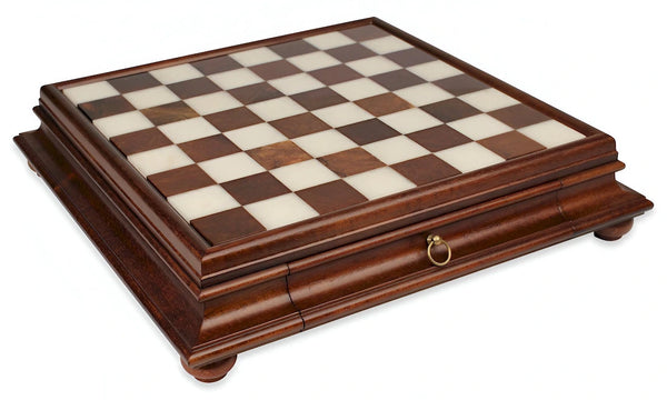 Wooden Chessboard Marble Top Drawer