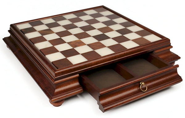 Wooden Chessboard Marble Top Drawer