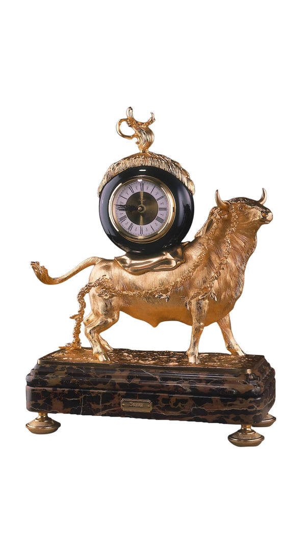 Bull Mantel Clock