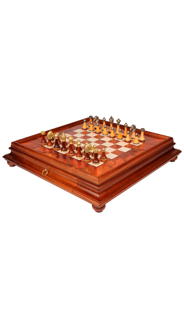 Classic Staunton Set + Elm Briar Wood Chessboard