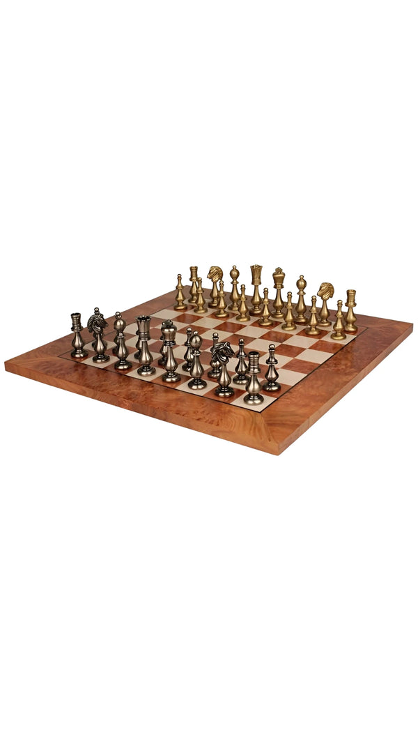Oriental Large Set + Briar Elm Wood Chessboard Glossy Finish
