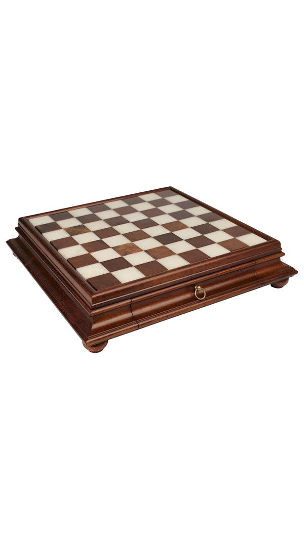 Wooden Chessboard Marble Top Drawer