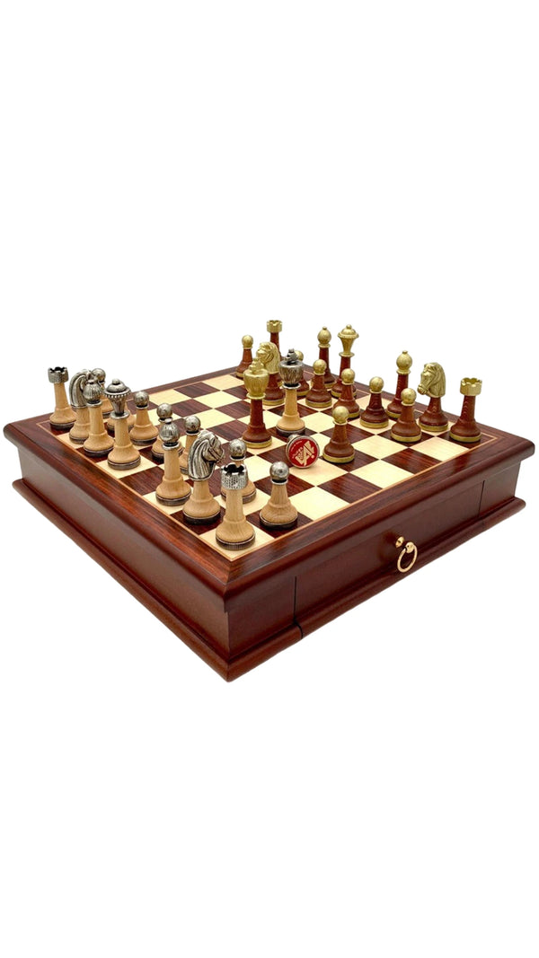 Classic Set +  Rosewood Wooden Chessboard with Drawer