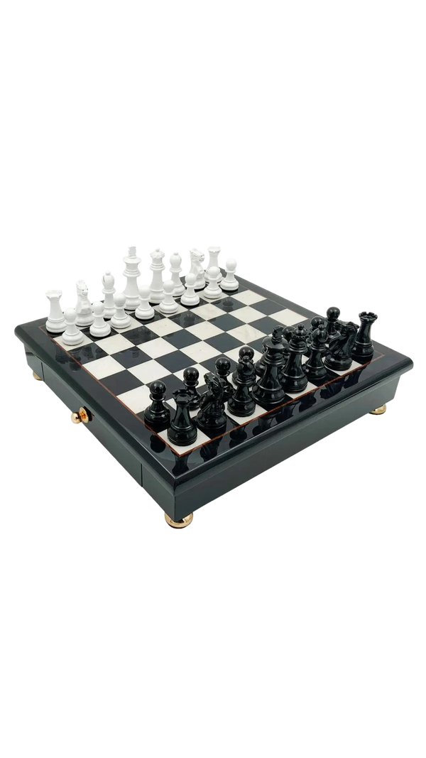 Station Set White Black Version + Glossy Finish Black Wood