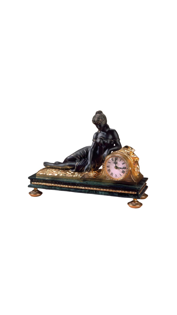 Women with bird Mantel Clock