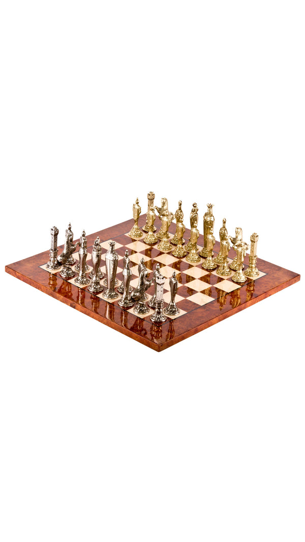 Renaissance Set + Elm Briar Wood Chessboard