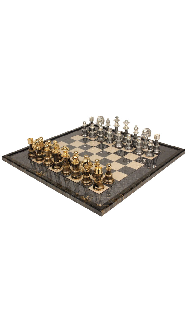 Staunton XL Set Fantasy Version + Briar Grey Precious Wood Chessboard