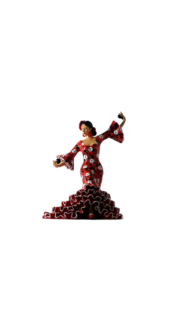 Mosaico Flamenco Dancer Red Dress