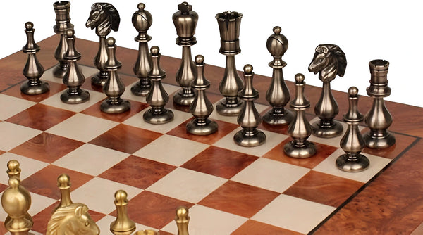 Oriental Large Set + Briar Elm Wood Chessboard Glossy Finish