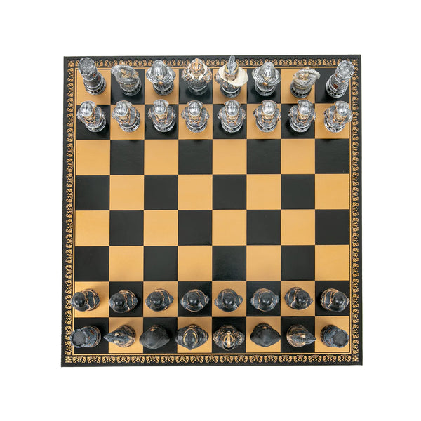 Skeleton Busts Set + Leatherette Chess Board