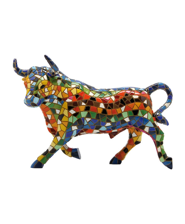 Mosaic Multicolor Bull Figurine