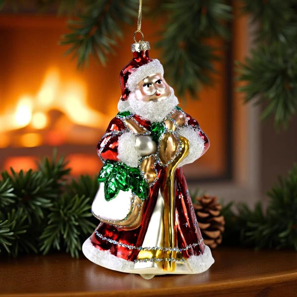 Glass hanger Santa Red