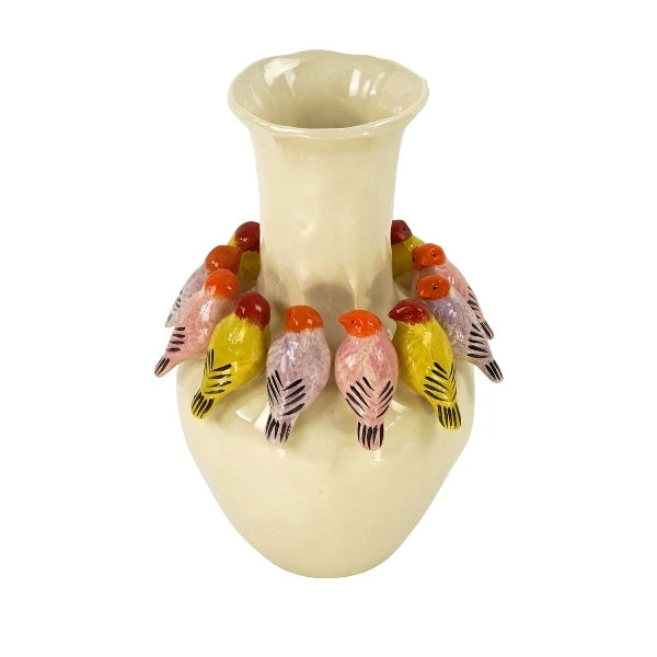 Vase with birds