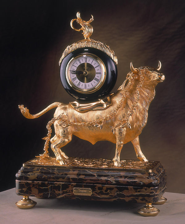 Bull Mantel Clock