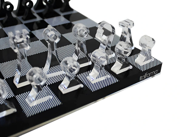 Plexiglass Chess Set Black Translucent Travel