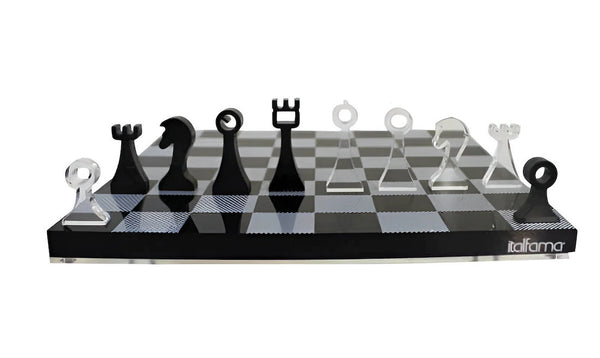 Plexiglass Chess Set Black Translucent Travel
