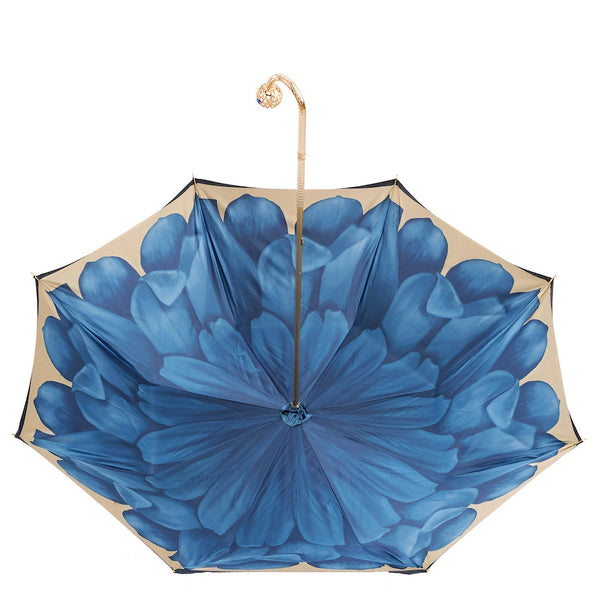 Luxury Blue Dahlia Umbrella Double Cloth