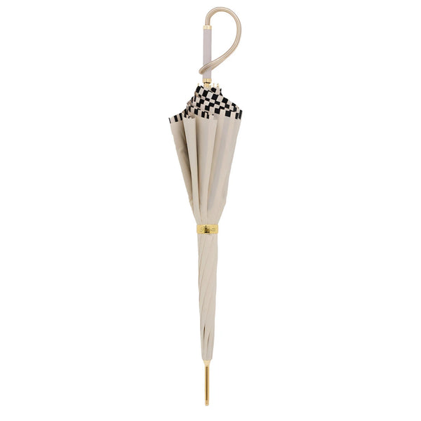 Ivory Umbrella with Black Stripes