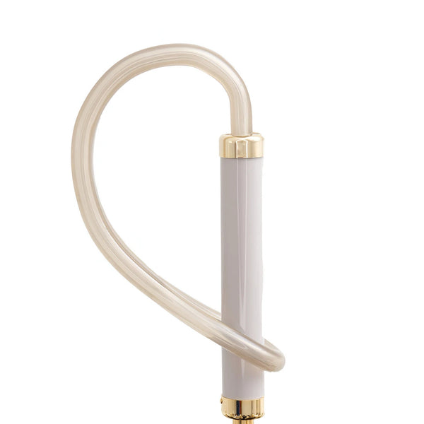 Ivory Umbrella with Black Stripes