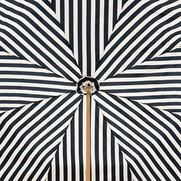 Ivory Umbrella with Black Stripes