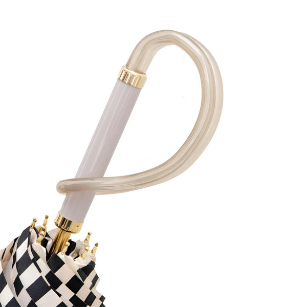 Ivory Umbrella with Black Stripes