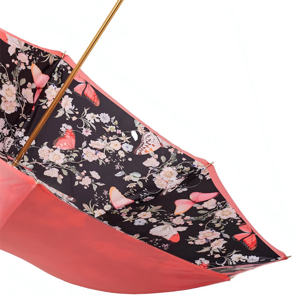 Coral Tint Umbrella with Butterfly Interior