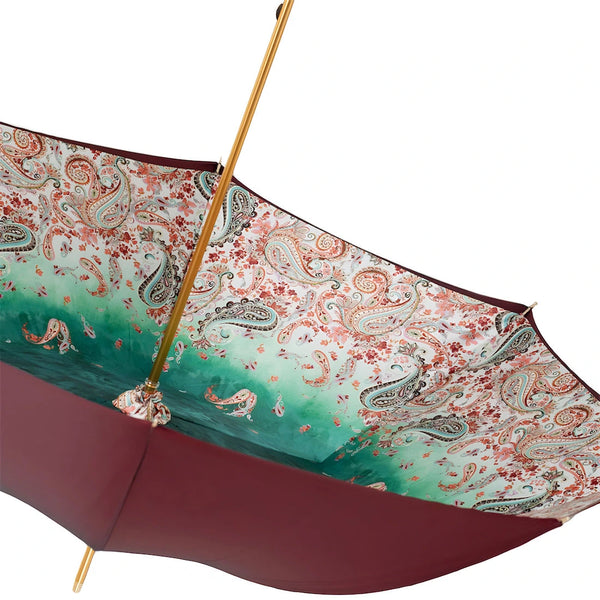 Burgundy Paisley Umbrella Double Cloth