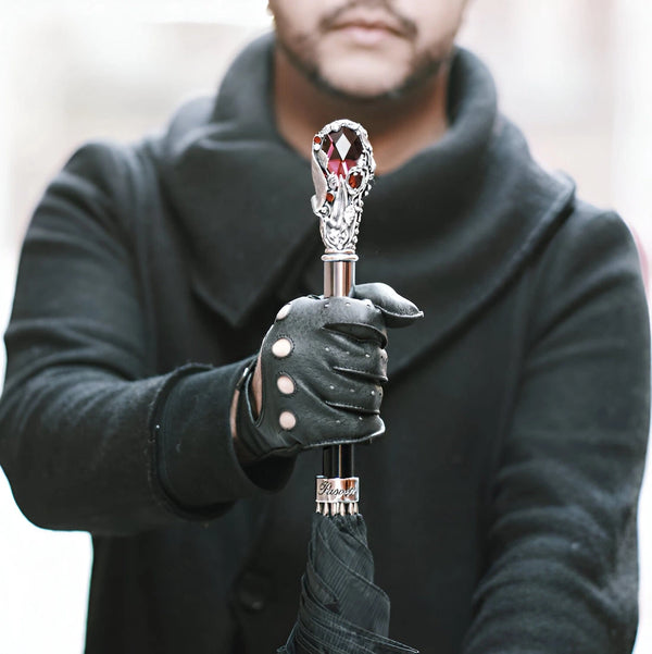 Umbrella with Luxury Red Gem Handle