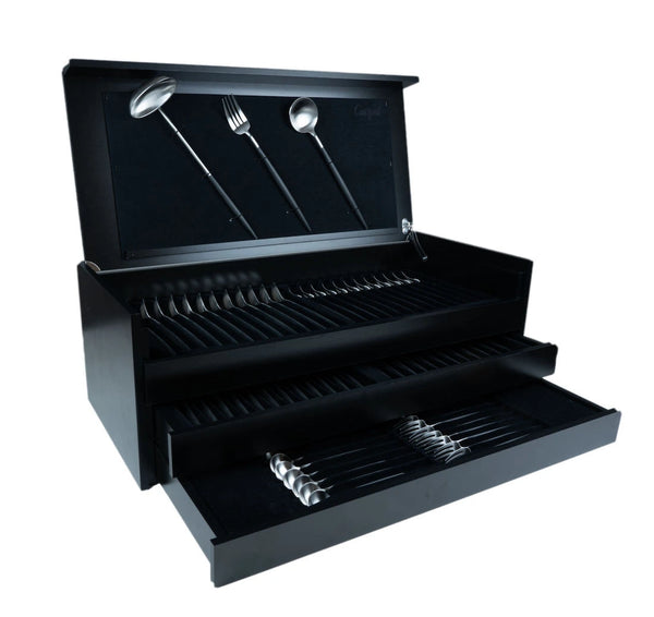 Goa Black Silver Plated 75 Pcs. + Wooden box