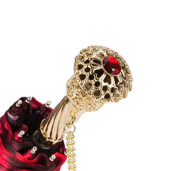 Black and Red Animalier Folding Umbrella