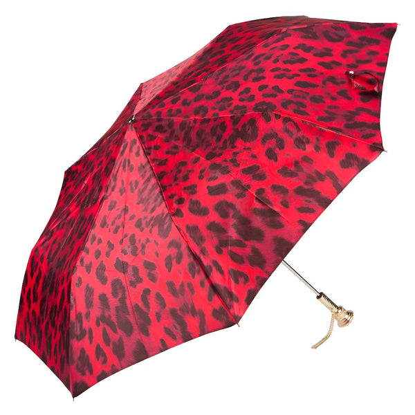 Black and Red Animalier Folding Umbrella
