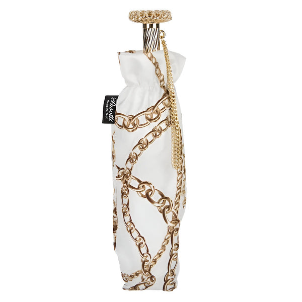 Chains Print White Folding Umbrella