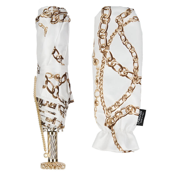 Chains Print White Folding Umbrella