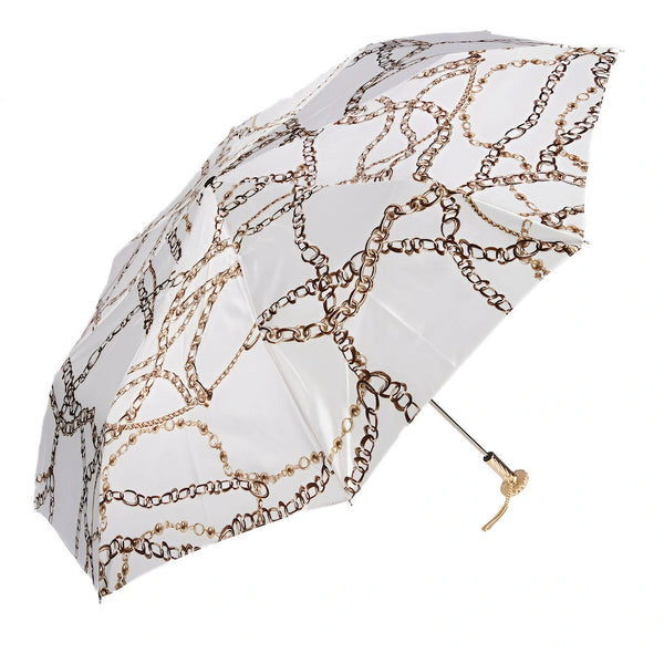 Chains Print White Folding Umbrella
