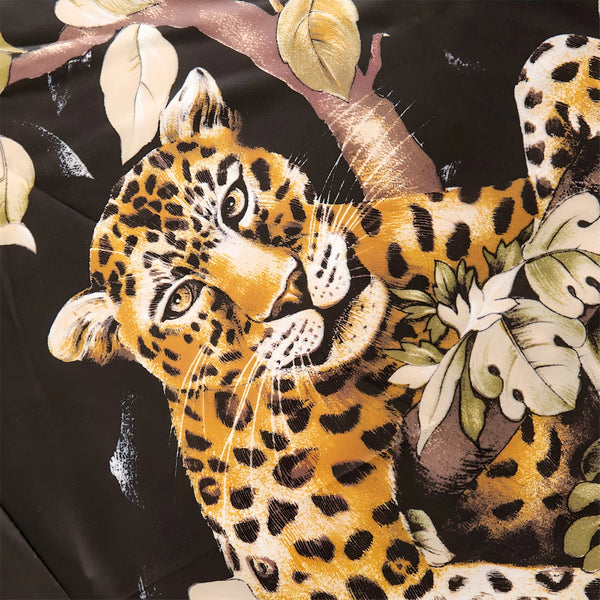 Leopard Folding Umbrella with Red Gem and Crystals