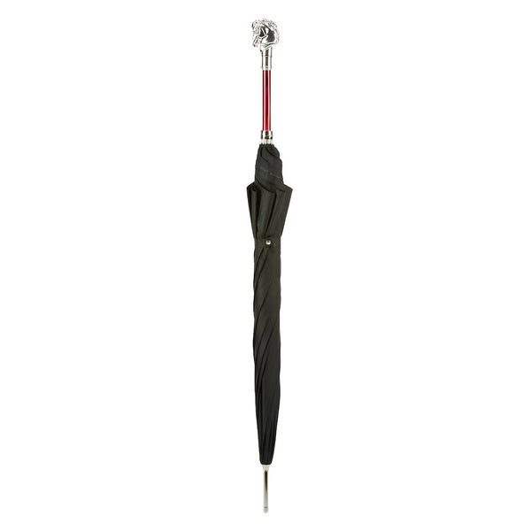 Elegant Umbrella with Silver Horse Handle
